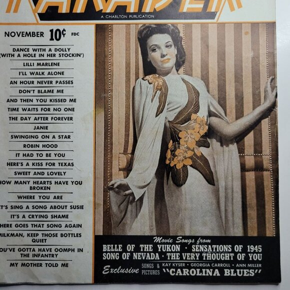 Hit Parader Publication Song Magazine November 1945 Movie Soundtrack Music Stars - Picture 10 of 11